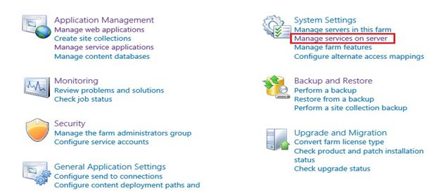 Manage Services on Server